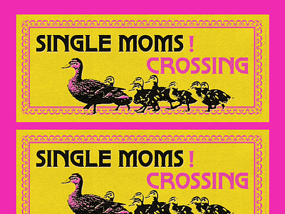 Single Moms Crossing Bumper Sticker bumper sticker graphic design logo retro sticker sticker type typography vintage design vintage typography