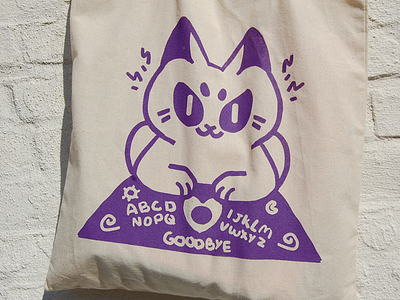 Ouija Cat Tote cat illustration ouija product design