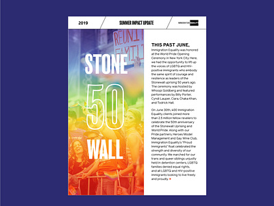 Stonewall 50 branding editorial graphic design