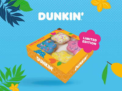Dunkin Summer Variety Box POS design graphic design illustration vector