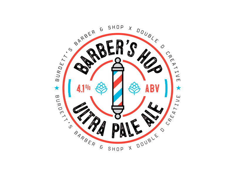 Barber's Hop Animated Logo Design animated animated gif beer branding brand identity branding design illustration logo logo design typography vector
