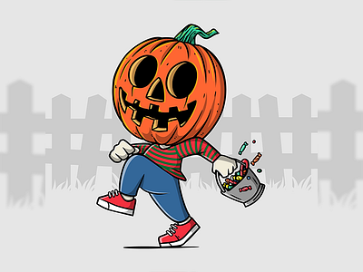 Pumpkid artwork candy children design freepik halloween illustration kid microstock pumpkin vector