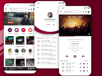 UI App Music Design Mobile Platform - _andi64 app branding design flat typography ui ui design ux web website