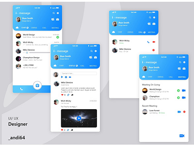 UI and UX - i - message Platform Meeting and Chating - _andi64 app app design design flat ios typography ui ui design uimobile ux web website