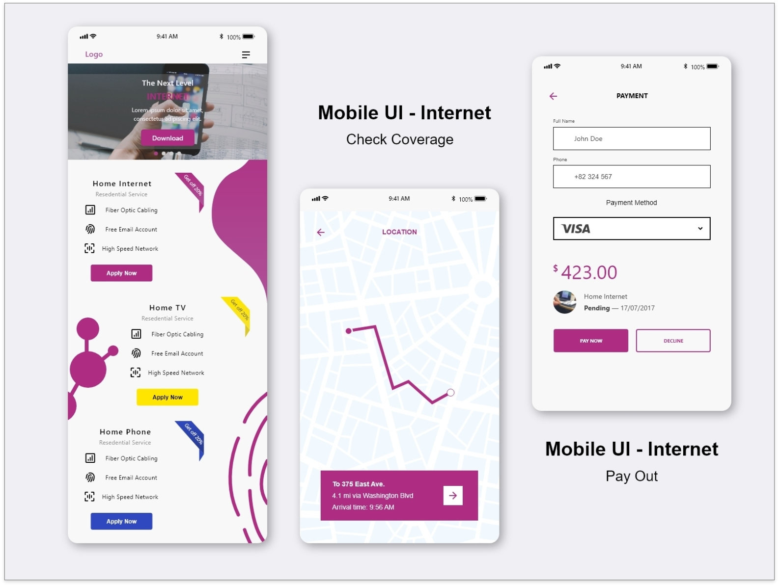 Mobile View UI Web - Payment and Check Discover by _andi64 on Dribbble