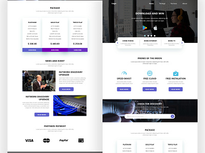 Web Design, Landing Page. Home - UI and UX IOS Internet