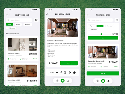 Find/ Search New Home Mobile UI and UX Design
