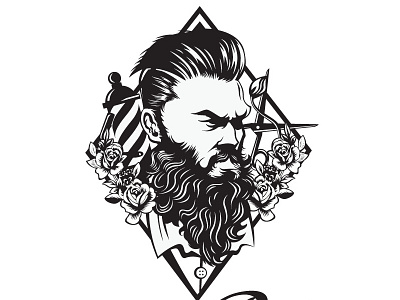 Logo design vintage for Barber shop barbershop beard gentleman logo mascotlogo vintage