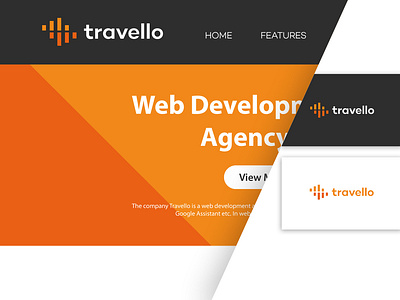 Logo concept travello layout logo orange travel logo uiux website banner website design