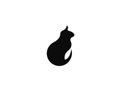Black cat symbol logo