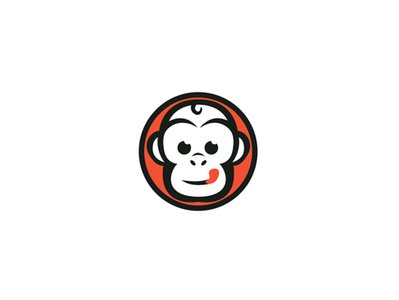 Monkey logo animal cute food and drink graphic design logo modern logo monkey monkey logo red