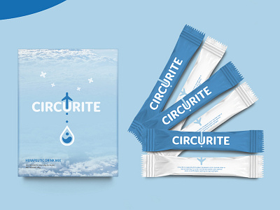 Concept packaging and logo circurite air plane blue cloud fly medical care medical logo packaging design photoshop