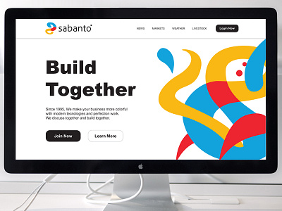 Sabanto Logo&Website Concept colorful logo colorful website imac japan logo modern art rainbows website design