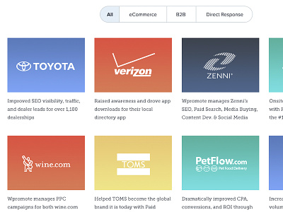 Client Website Mockup clients filter gradients logos marketing ppc seo website