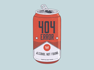 404 Beer 404 alcohol beer can error halftone icon illustration soda