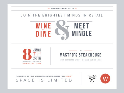 Dinner Invitation clean dinner invitation invite layout minimal print retailers steak type typography white space