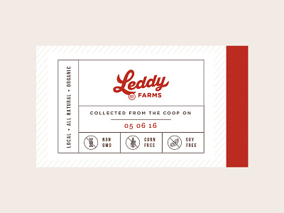 Leddy Farms Tag chickens eggs farm food label organic tag