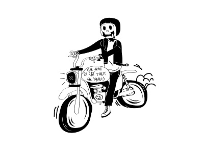 Skull in Motorcycle animation design illustration vector