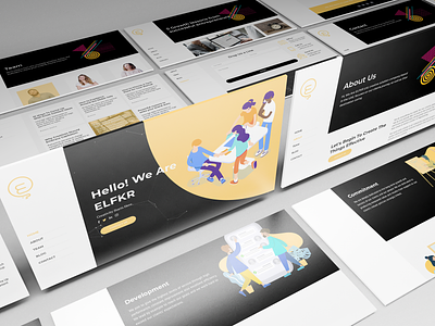Elfkr Company Website design flat illustration minimal ui ux web webdesign website website design