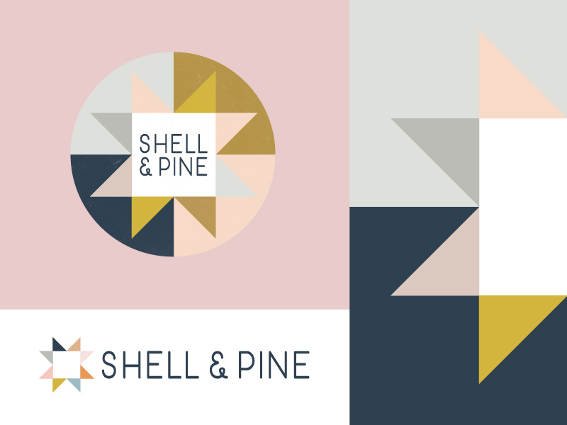Shell & Pine logo design identity branding illustration graphic design