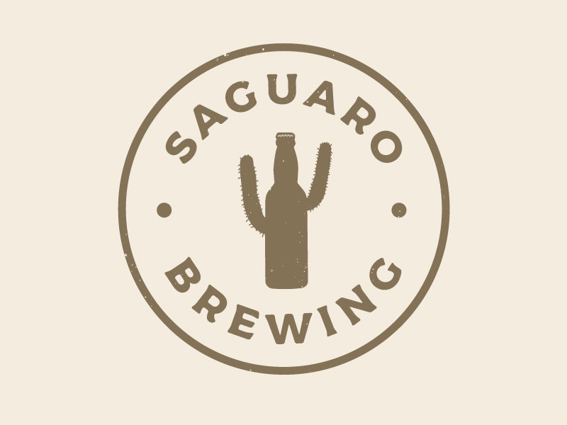 Saguaro Brewing badge design illustration graphic design arizona