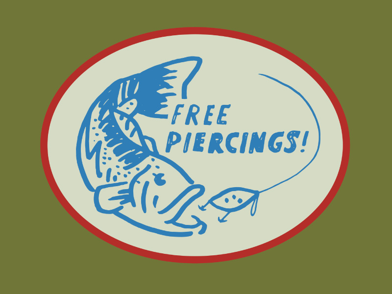 Free PIERcings logo design identity branding illustration graphic design