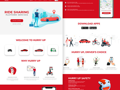 Ride Sharing Website UI Design