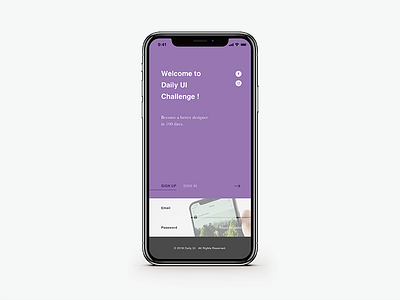 Daily UI #001 _Sign Up 001 clean dailyui design iphone x modern sign up sketch ui ux