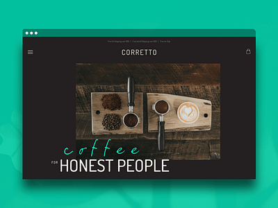 Corretto Coffee branding design layout sketch webdesign website