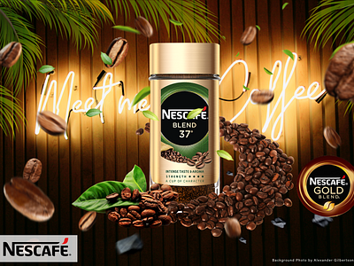 Nescafe gold advertizement advertising branding coffee coffee bean coffeeshop design illustration manipulation photoshop