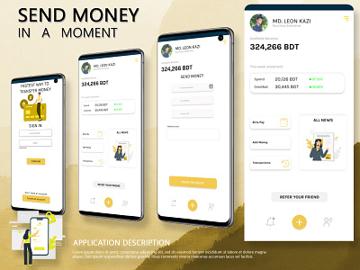Money Transaction App android app design app design clean ui ios app design money transfer photoshop ui