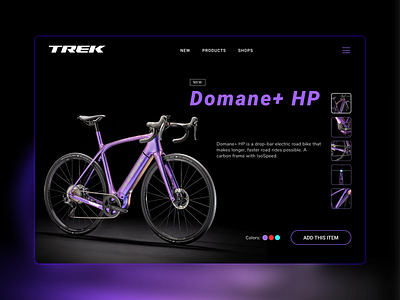 TREK Bike tablet view bike electric bike mountain bike product design trek