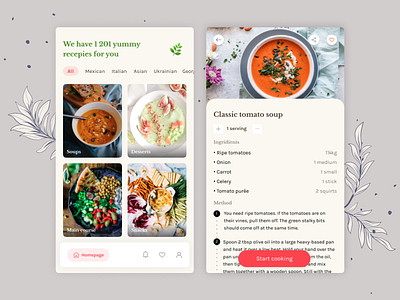 Vegan cookbook app