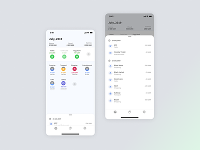 Finance managing app | IOS blue business clear finance icons ios design iphonex list minimal mobile app design ui uiux