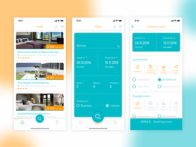 Booking hotel design ui user interface uxui