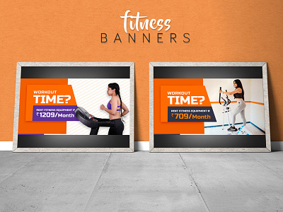 Fitness _Ad Banners ads app banners creative work crosstrainer fit fitness home gym ideas treadmill web workouts