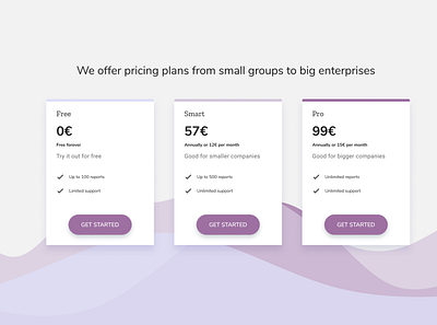 Pricing plans button daily ui minimal options plans pricing pricing plans