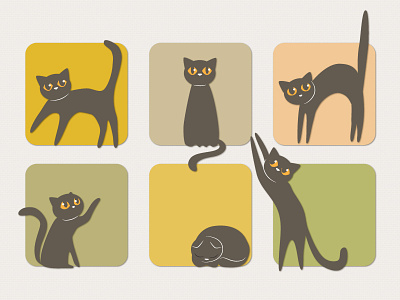 Cats! animal cat flat icon illustration vector