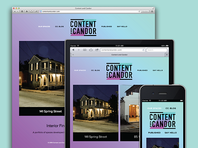 Content and Candor (Adaptive) 2011 adaptive content and candor fuzzco interior design ipad iphone webdev website