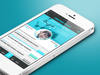 Profile view for professional match-making app