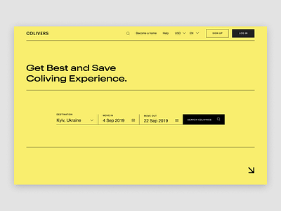 Colivers - Main clean concept creative design minimal product landing typography ui ux web website yellow