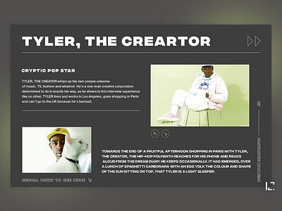 Concept of web page Fantastic Man (Tyler, the Creator) 2019 black clean creative design minimal music typography ui ux web website