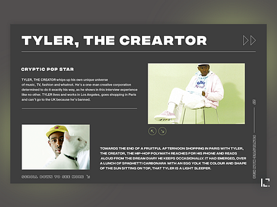 Concept of web page Fantastic Man (Tyler, the Creator)