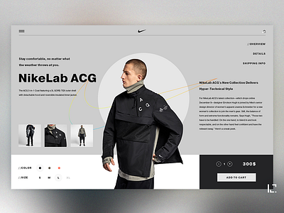 Nike Lab ACG concept black clean concept creative design e commerce fashion minimal typography ui uiux ux web website