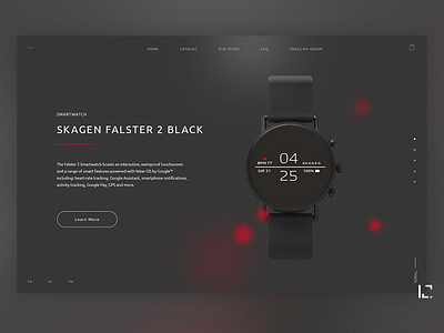 Skagen Smartwatch 2019 black clean creative design minimal red red and black stylish typography ui uiux ux watch web website