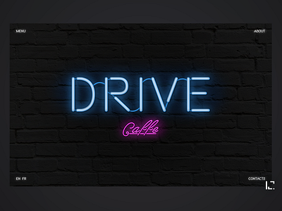 Neon Lights black blue cafe creative design drive minimal neon neon light photoshop pink techno noir typography ui uiux web