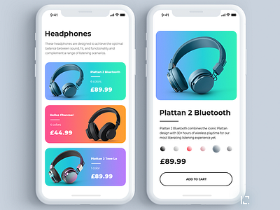 Headphones shop app design concept 2019 app app design concept design gradient ui uiux ux