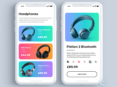 Headphones shop app design concept