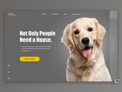 Animal Shelter 2019 animals clean concept dark design dogs gradient main page minimal typography ui uiux ux web web design webdesign website