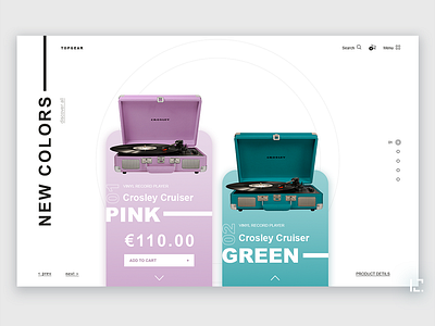 Vinyl Record Player 2019 clean concept creative design fashion gradient minimal typography ui uiux ux web website